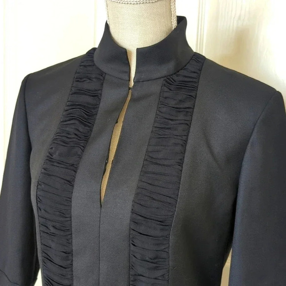 Tory Burch Black Mock Neck Three-quarter Sleeve Blouse - Picture 2 of 6